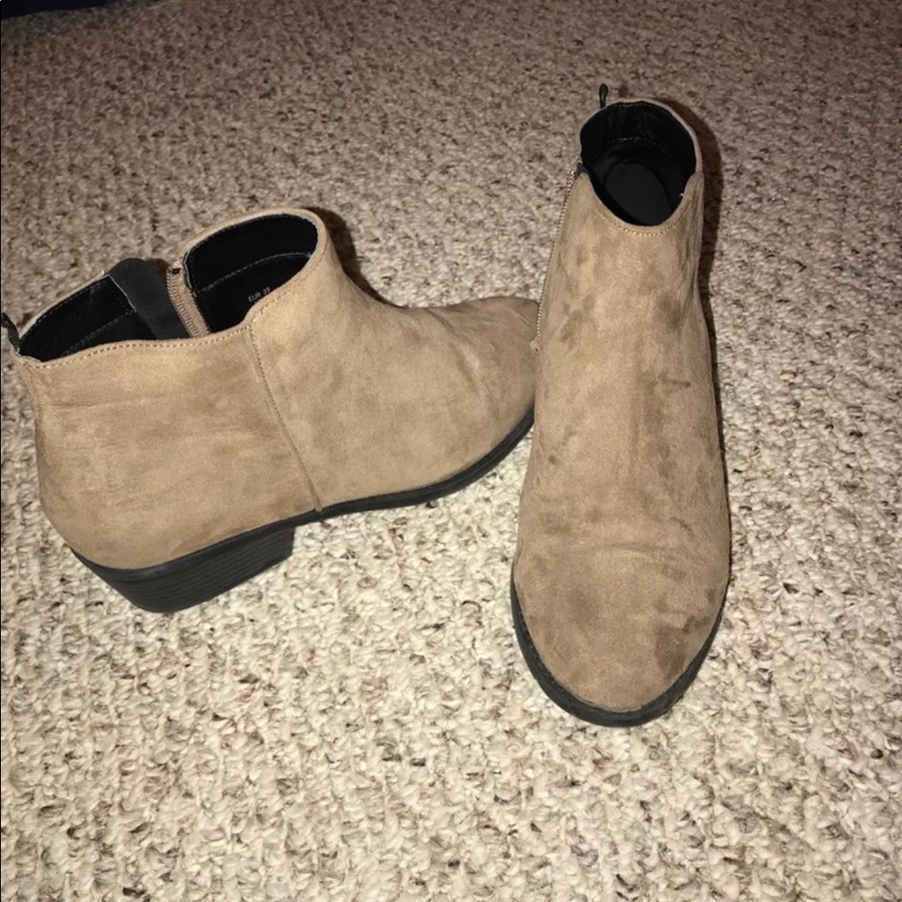Tan booties